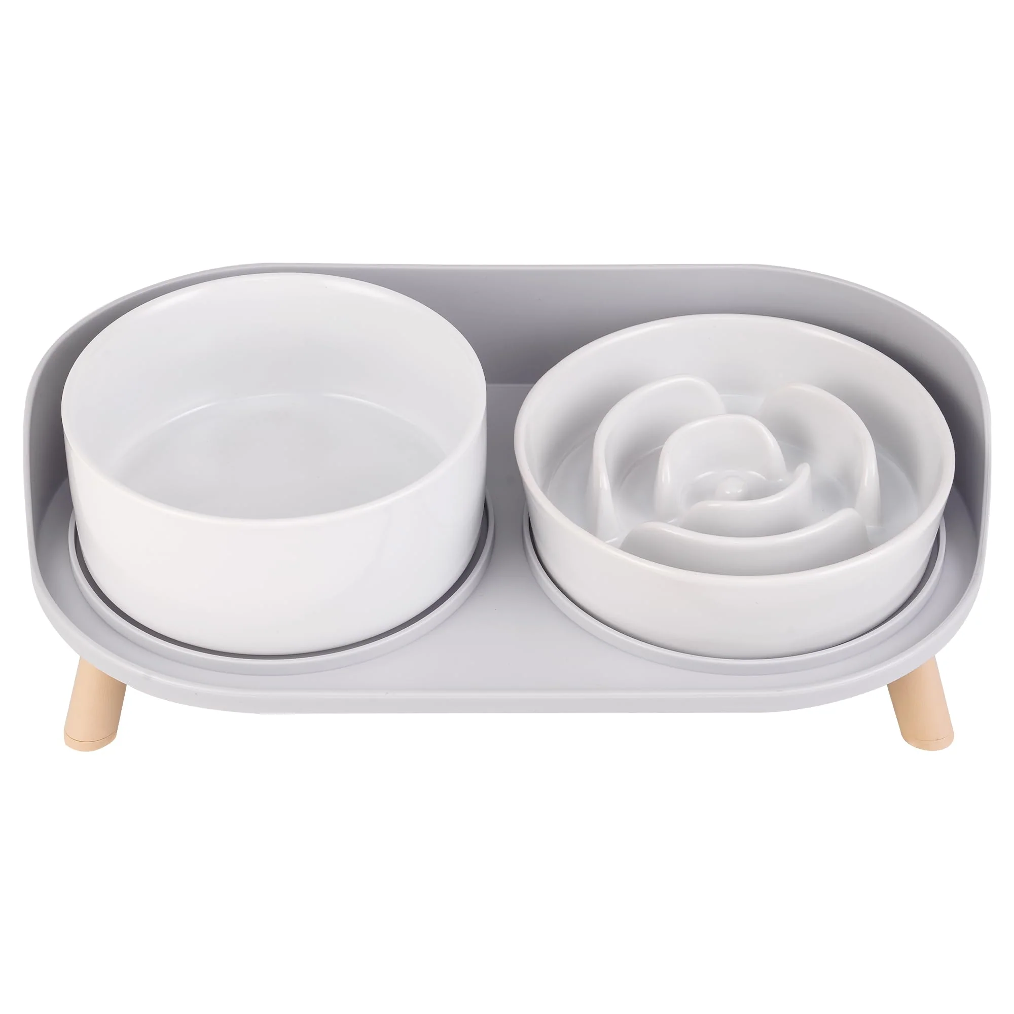 Quality PTOBER d Slow Feeder Dog Bowls – Ceramic Raised Bowl Set Enhanced