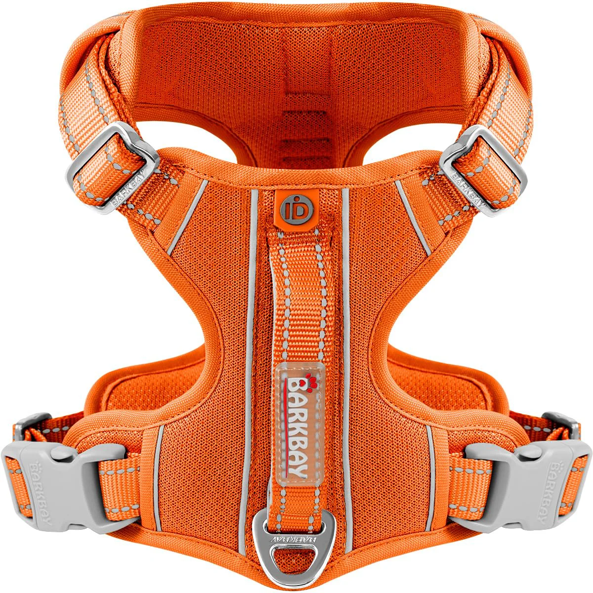 Responsible BARKBAY No-Pull Dog Harness with ID Tag Pocket — Heavy Duty Reflective Easy Control for Large Dogs Orange L Top-Quality