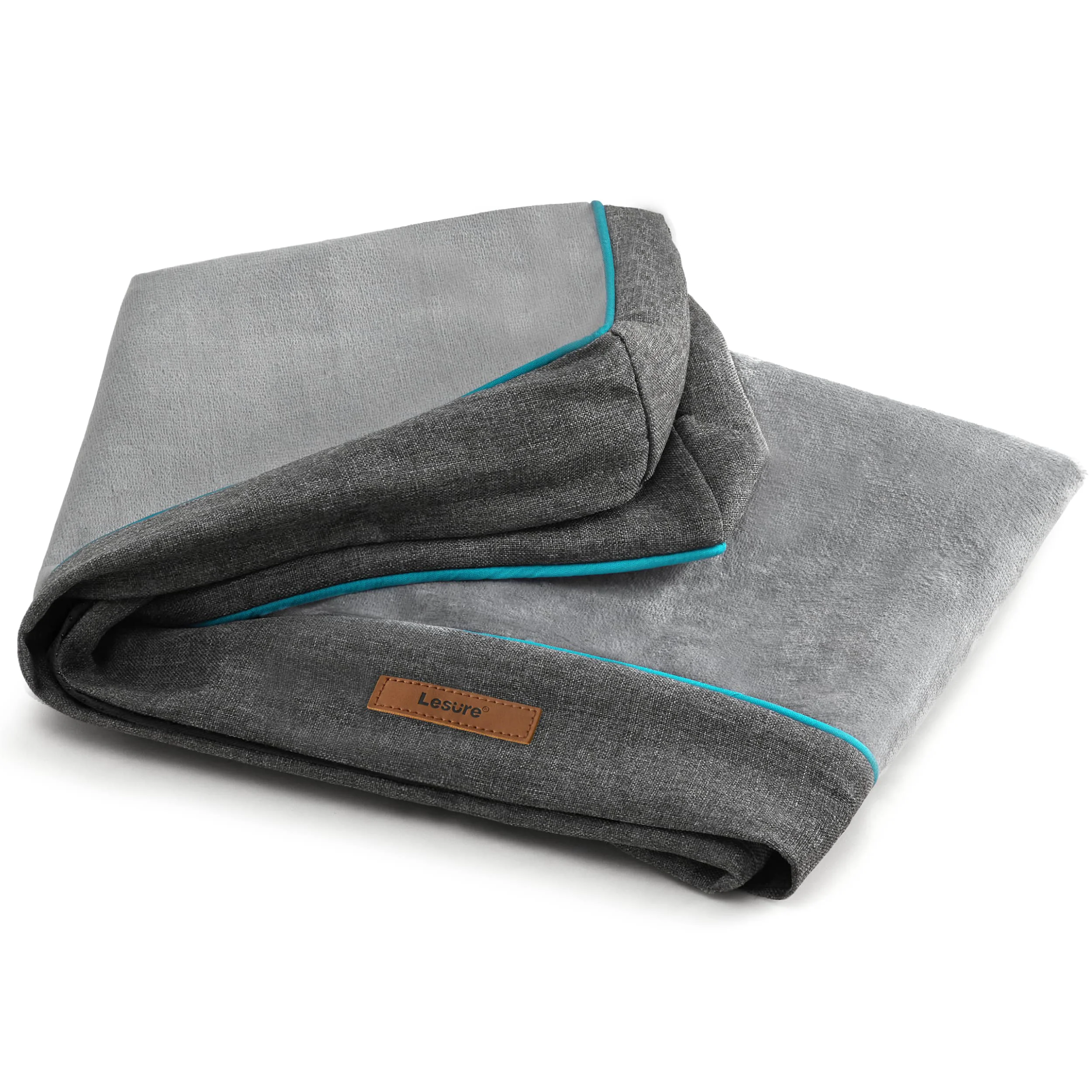 Consistent LE SURE XL Washable Dog Bed Cover – Grey Flannel Plush 41x29x3.5 in Cover Only User-Friendly