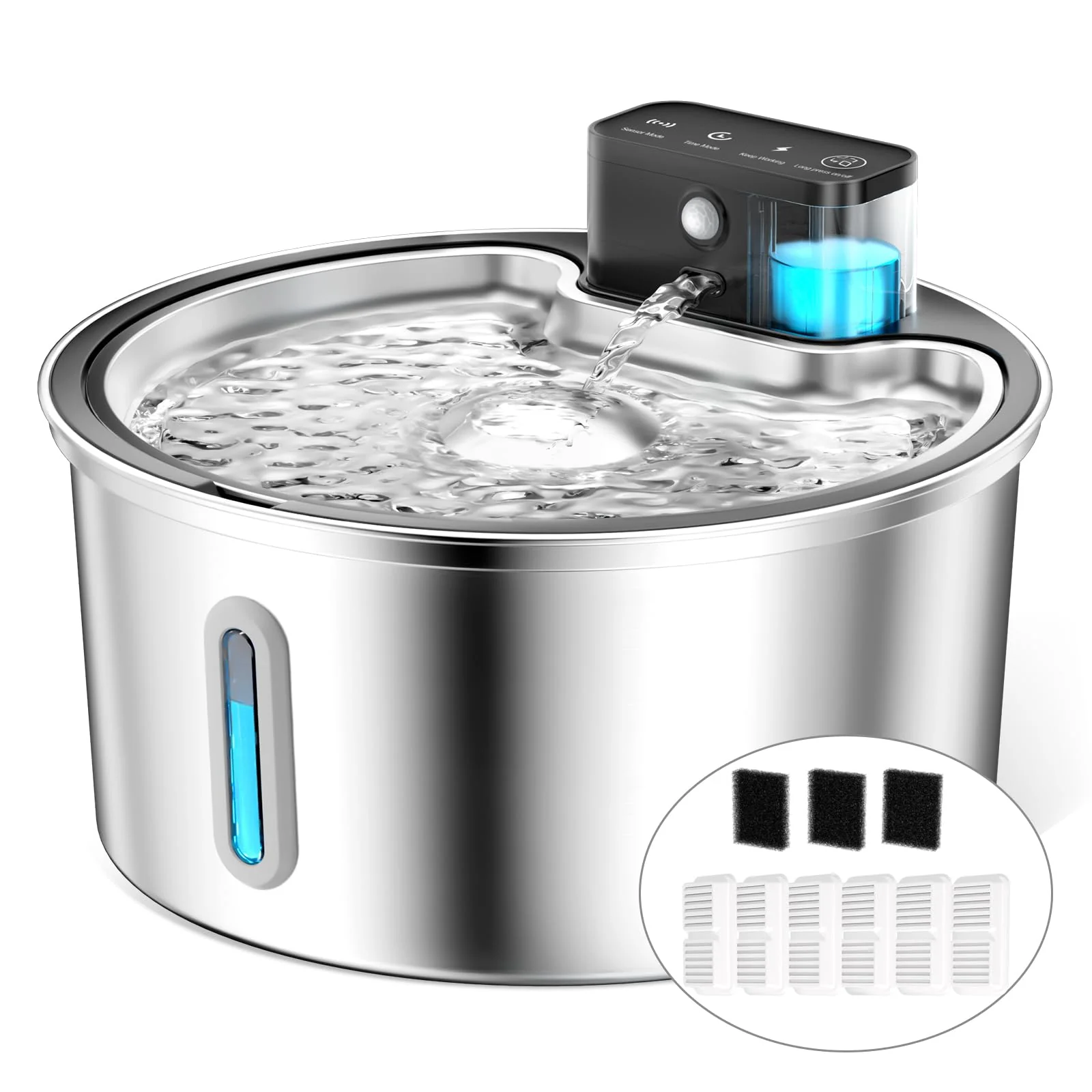 High-Quality PawPoll Wireless Cat Water Fountain – Stainless Steel 3.2L Battery-Operated Silent Crafted
