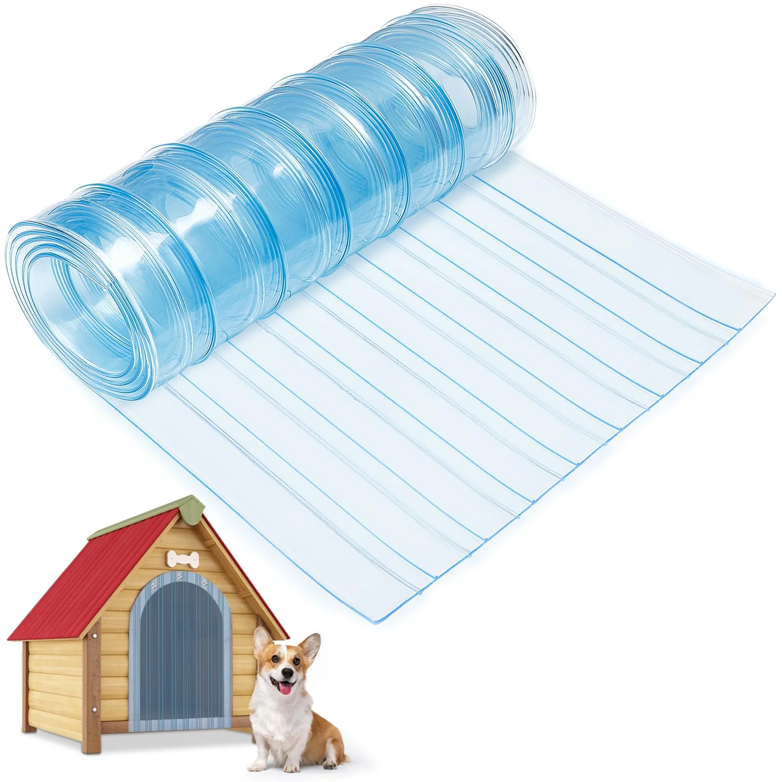 Prestigious MEWTOGO 15.7 in x 4.9 ft Dog Door Flaps – Weatherproof PVC Vinyl for DIY Dog Cat Doors Elite