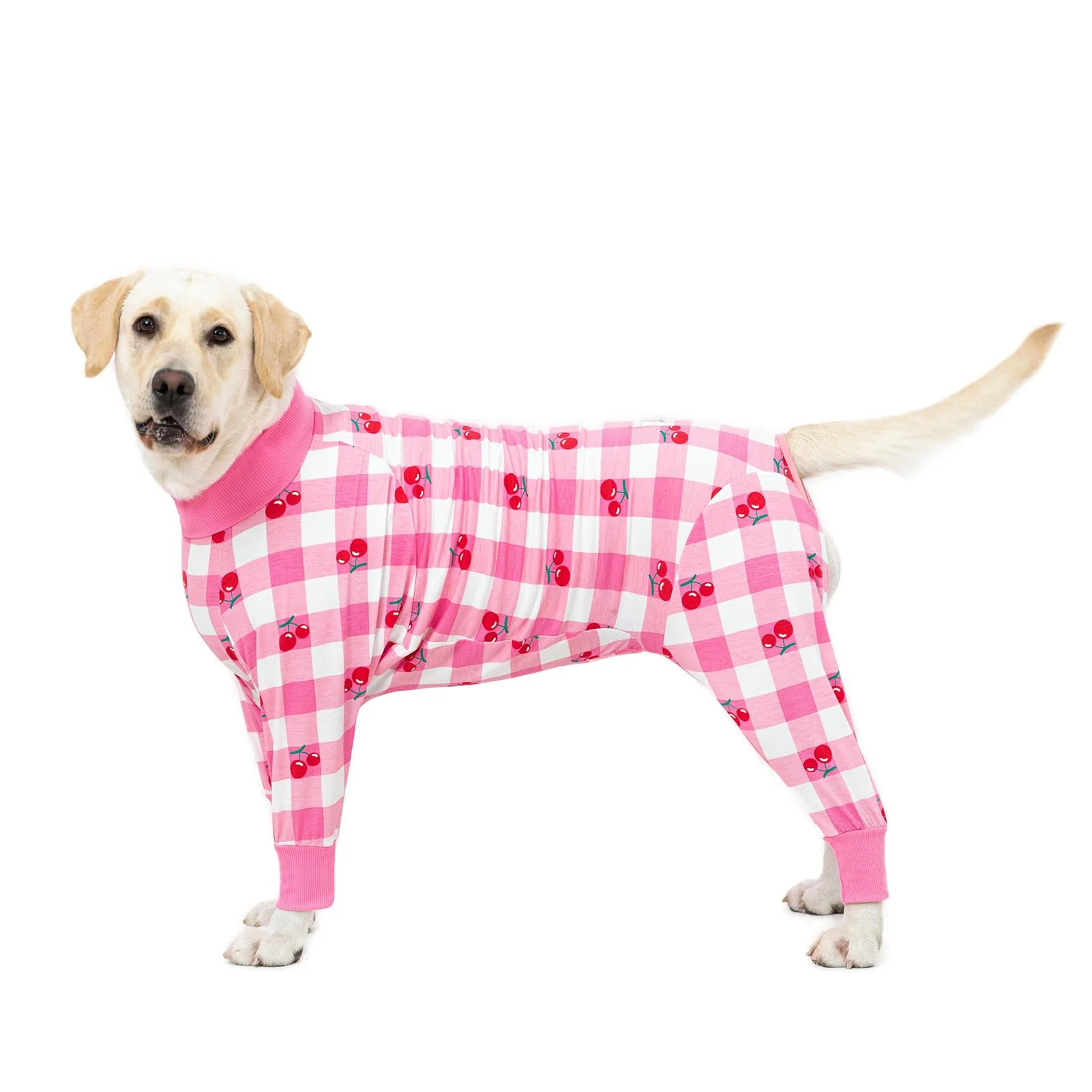 Contemporary Miaododo Pink Dog Recovery Suit — Lightweight Full-Body Onesie for Medium Large Dogs Safe