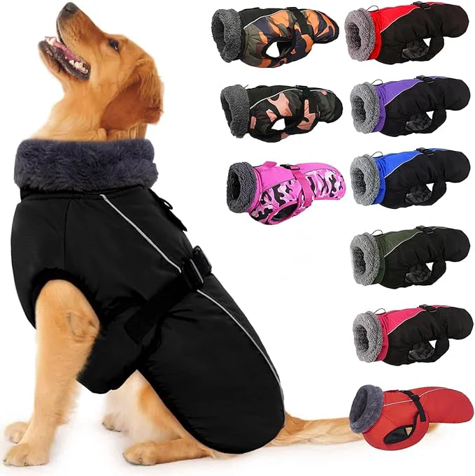 Classic IECOii Extra Warm Reflective Dog Jacket – Adjustable Dog Winter Coat with Buckle Soft Fleece for Small Medium Large DogsAbout ThisOverview Fine