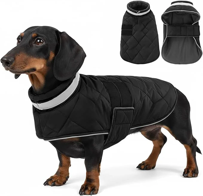 Artisan Dog Winter Coat Warm Padded Puppy Jacket Windproof Water Resistant Clothes for Small Medium Large Pets Christmas Sweater Outfit Vest Black M About ThisOverview Clean