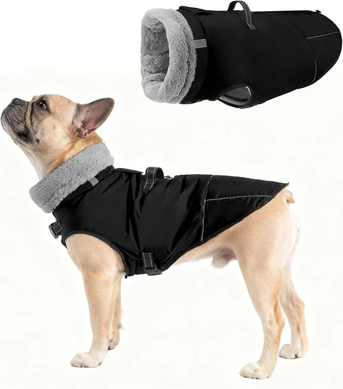 High-Performance Mihachi Dog Coat for Medium Dogs Warm Dog Winter Coat Waterproof Dogs Jacket with Harness Built in Reflective Pet Fleece Vest Puppy Cold Weather Coats Turtleneck Windproof Dogs Snowsuit Black MAbout ThisOverview Innovative