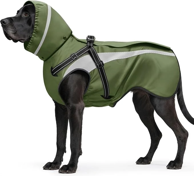 Elite Mosucoirl Dog Raincoat Waterproof Raincoats for Dog Reflective Dogs Rain Jackets with Hood Hoodie Pet Rain Poncho Coat for Small Medium Large Dogs Puppies S-XXL Green XL About ThisOverview World-Class