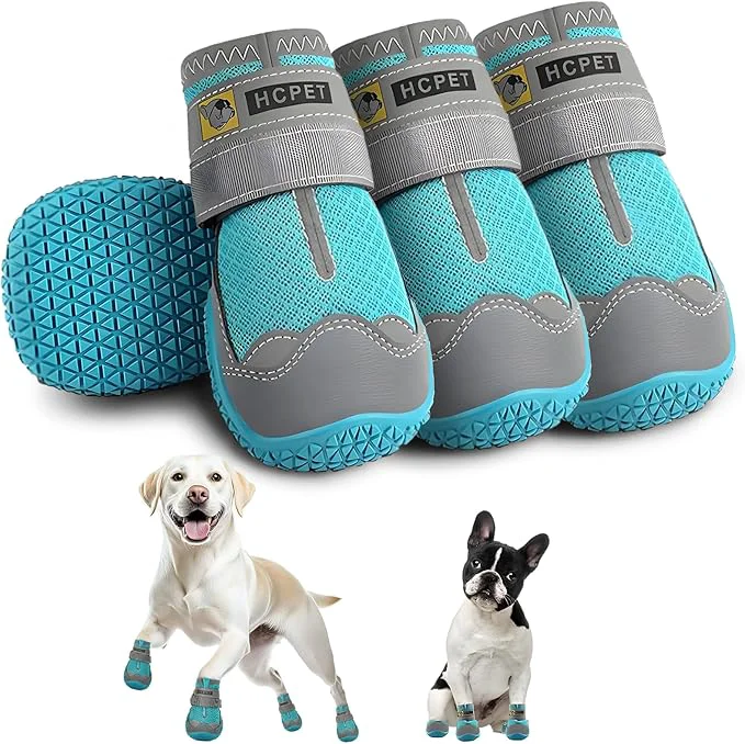 Expertly Made Hcpet Dog Shoes for Large Dogs Breathable Dog Booties for Small Medium Dogs Anti-Slip Dog Boots Paw Protectors for Hot Pavement Winter Snow Hiking with Reflective Straps Blue Size 3About ThisOverview Unique
