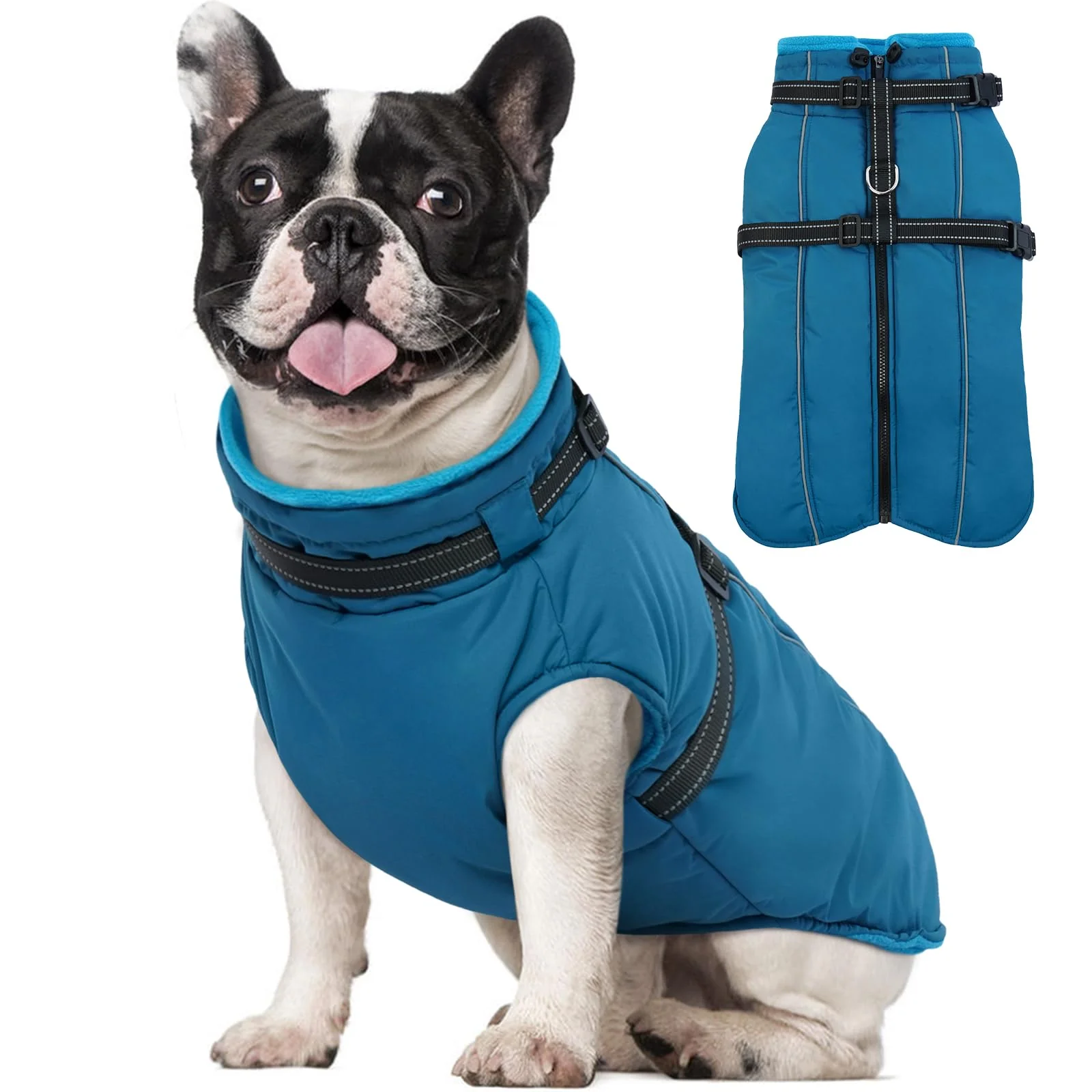 Luxury LeLePet Waterproof Dog Jacket with Built-In Harness – Warm Fleece Winter Coat for Small to Large Dogs Reflective Windproof Original Design