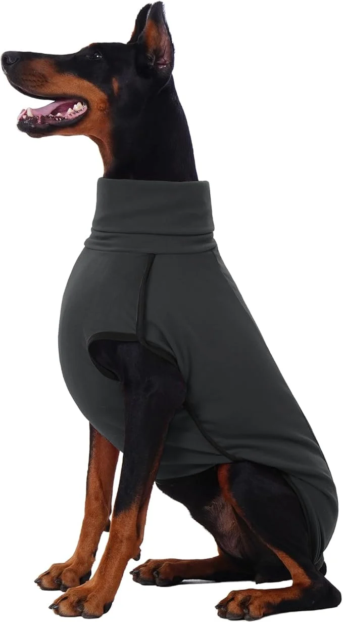 Recyclable ROZKITCH Dog Winter Coat Soft Pullover Pajamas Pet Windproof Warm Cold Weather Jacket Vest Cozy Jumpsuit Apparel Outfit Clothes for Walking Hiking Travel Sleep Black 2XLAbout ThisOverview Efficient