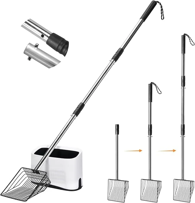 First-Class Metal Cat Litter Scoop with Holder Solid Durable Deep Shovel Stylish