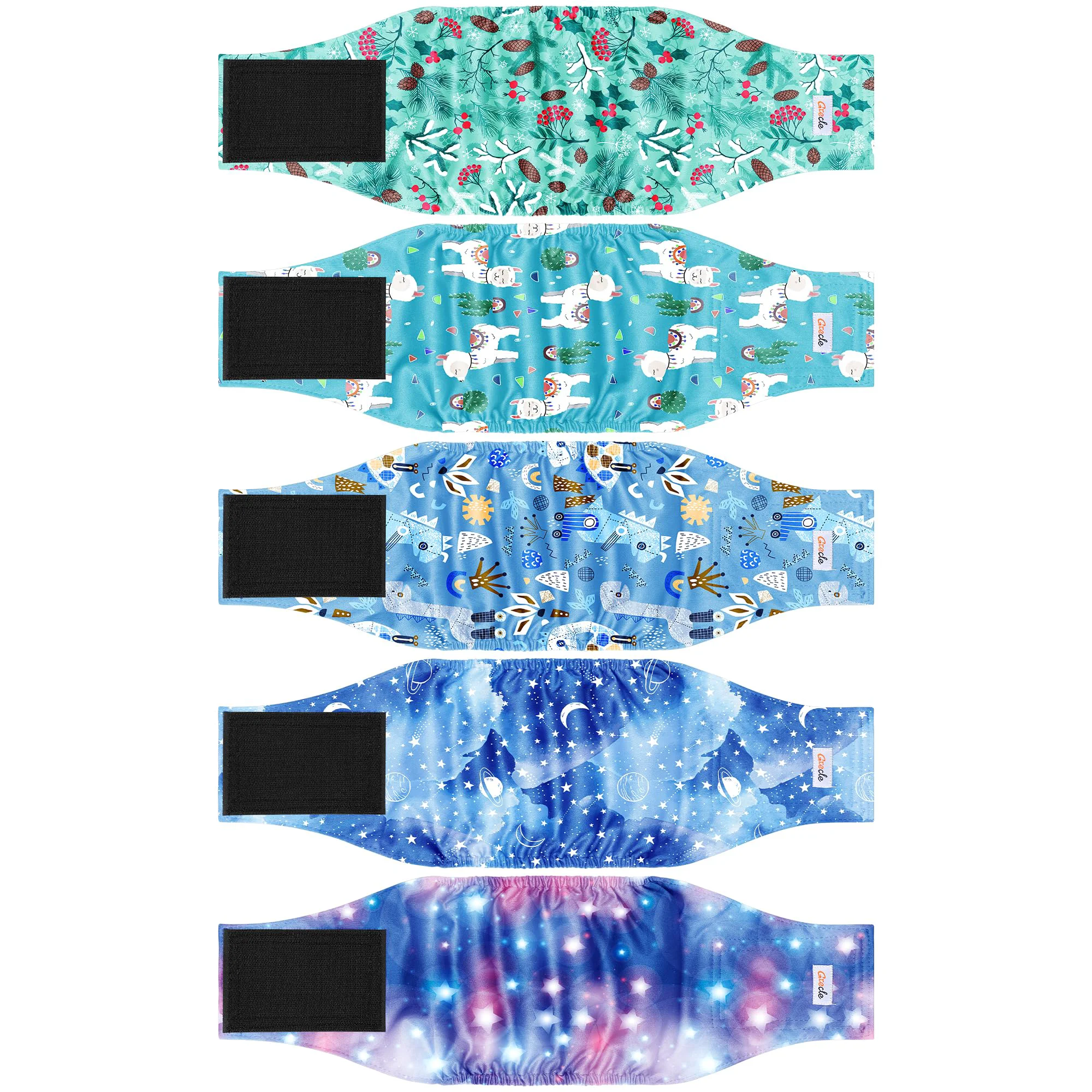 Lightweight Grecle 5 Pack Male Dog Diapers – Reusable Belly Bands Galaxy XXL Premium Absorption Exceptional
