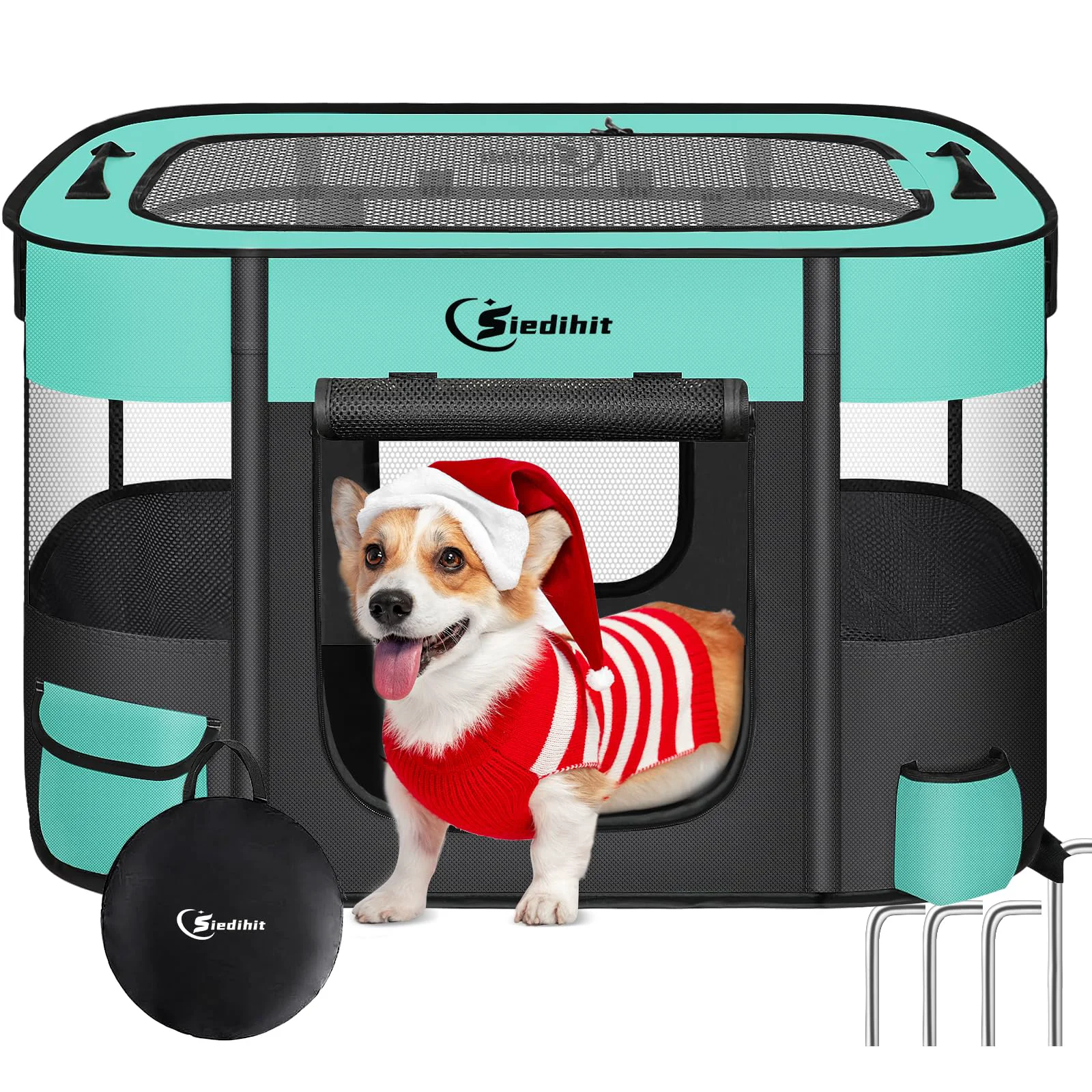 Flexible Siedihit Dog Cat Playpen – Portable Foldable Pet Kennel Tent for Indoor Outdoor Use Eco-Friendly