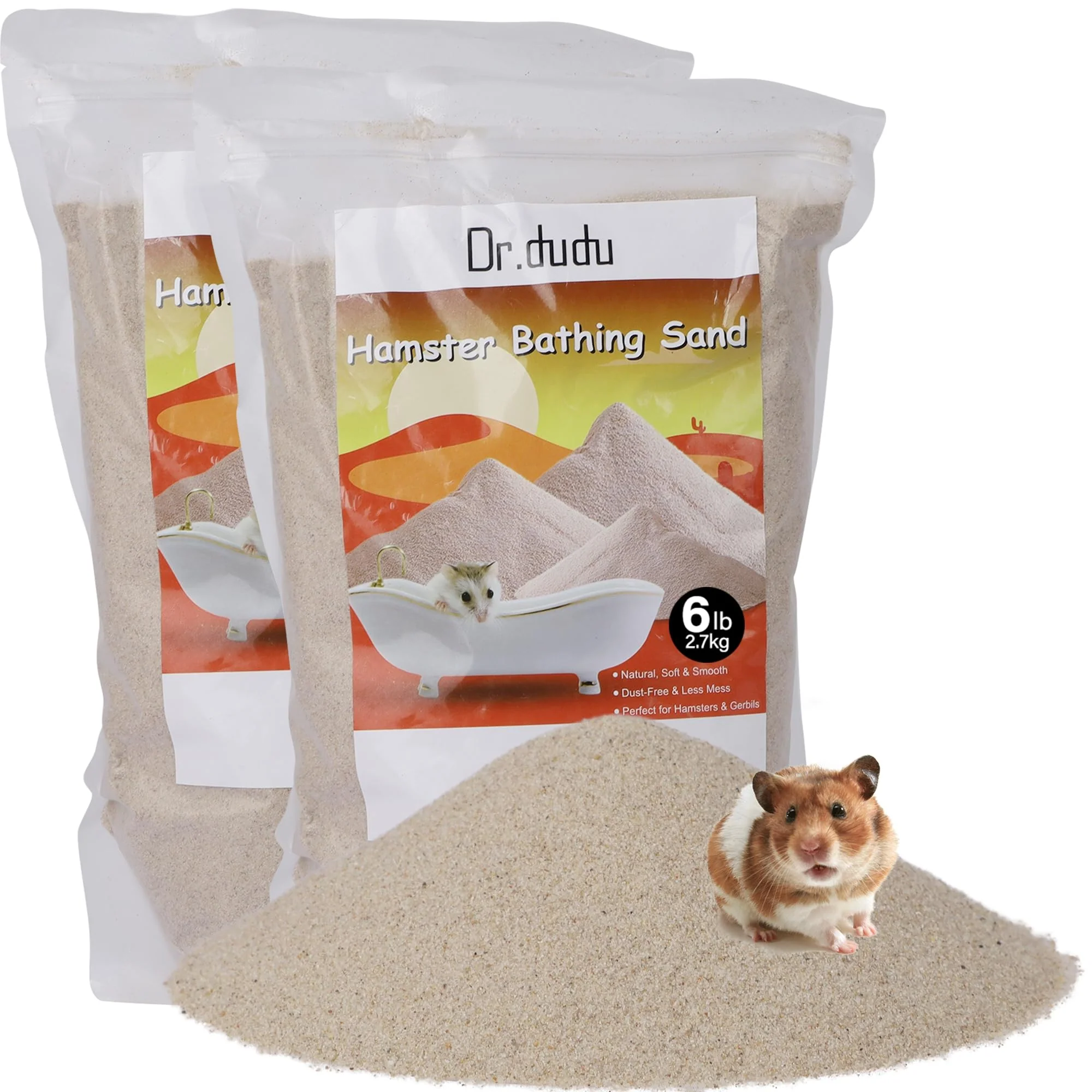 Recyclable DR.DUDU Hamster Bath Sand 12lb – Dust- Desert Sand for Hamsters Gerbils Small Pets Reliable