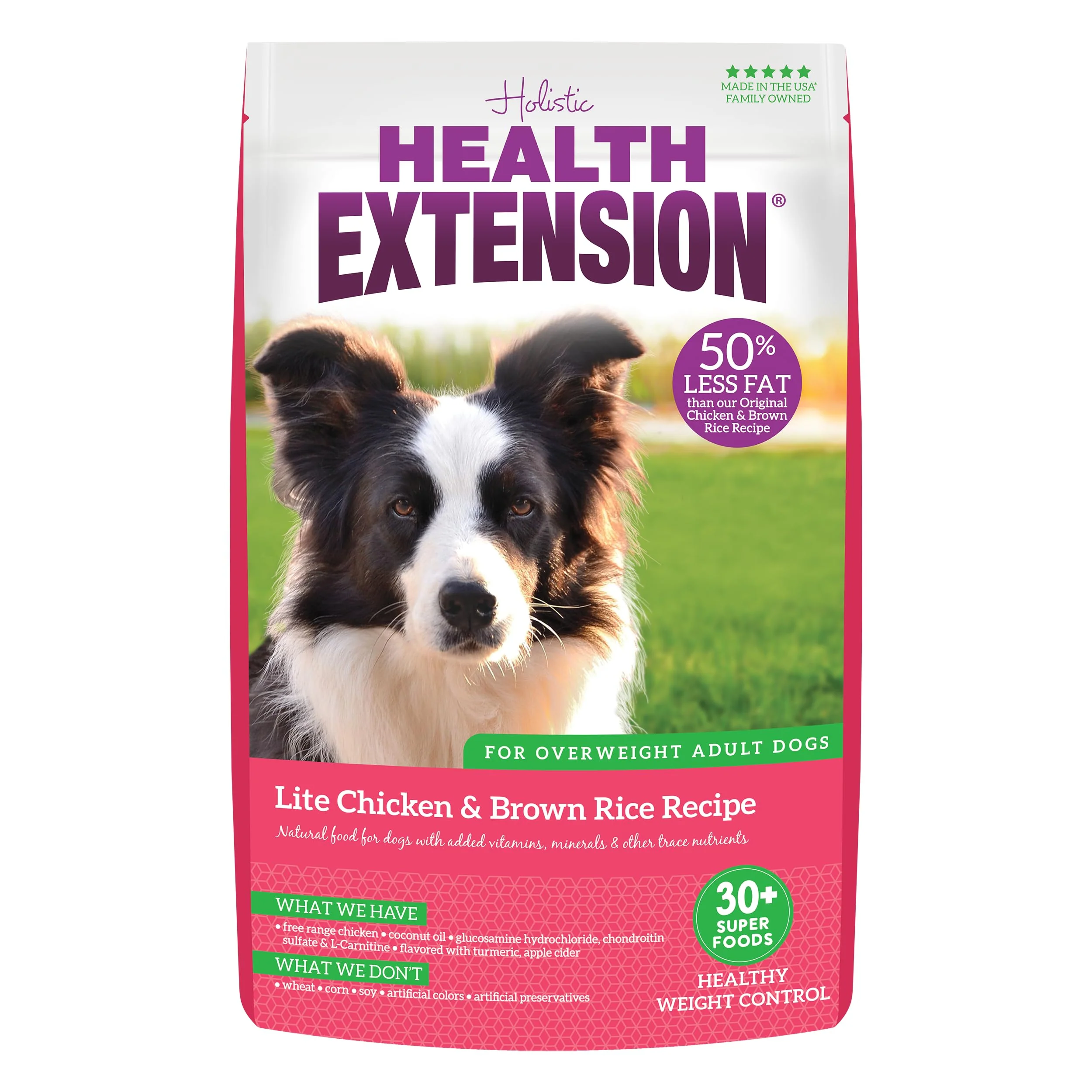 Specialty Health Extension Lite Chicken Brown Rice Dry Dog Food – Low Fat Probiotics Superfoods 4lb Convenient