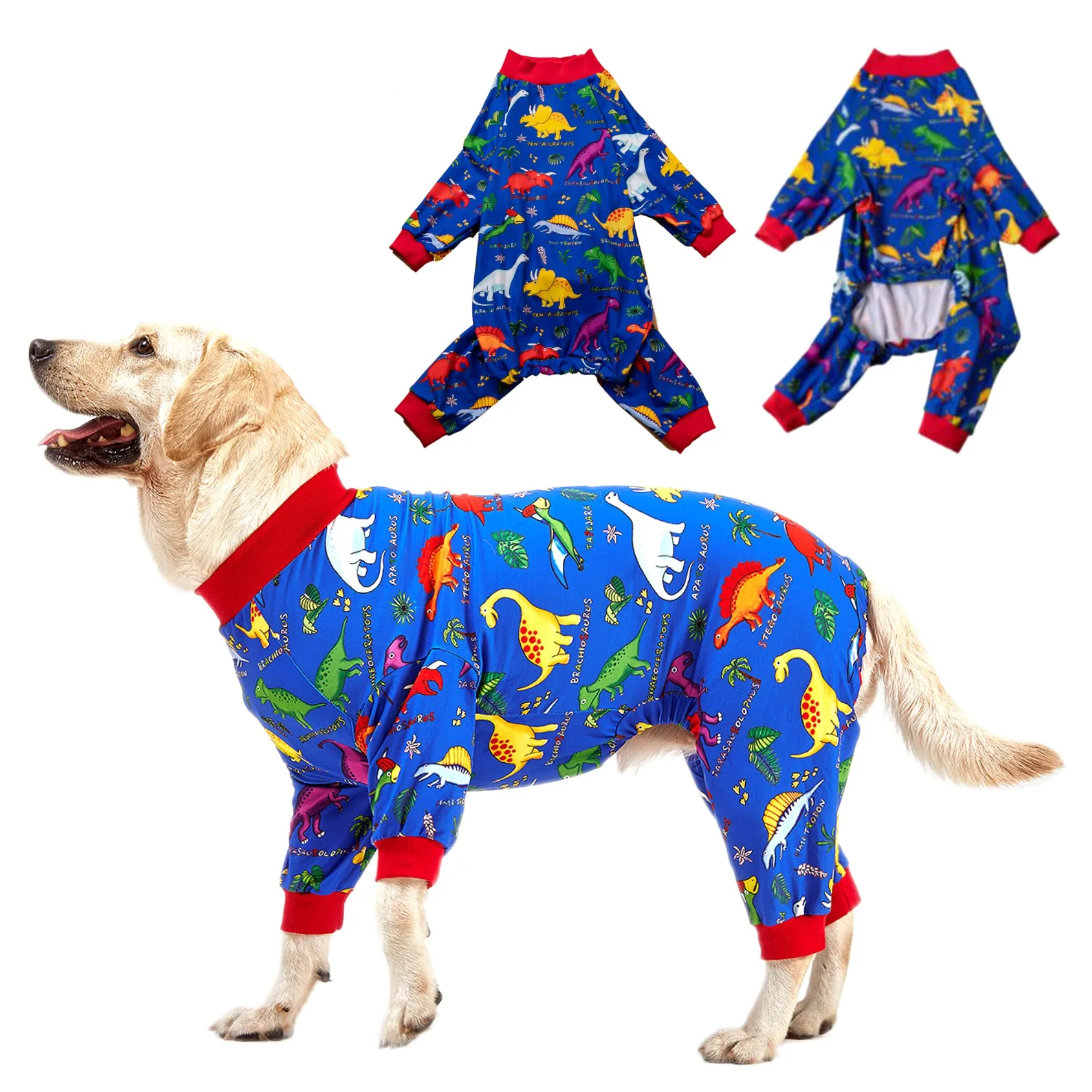 Prestigious LovinPet Pitbull Large Dog Clothes – Wound Care Post-Surgery Onesie with UV Protection Anxiety Relief Medium Green