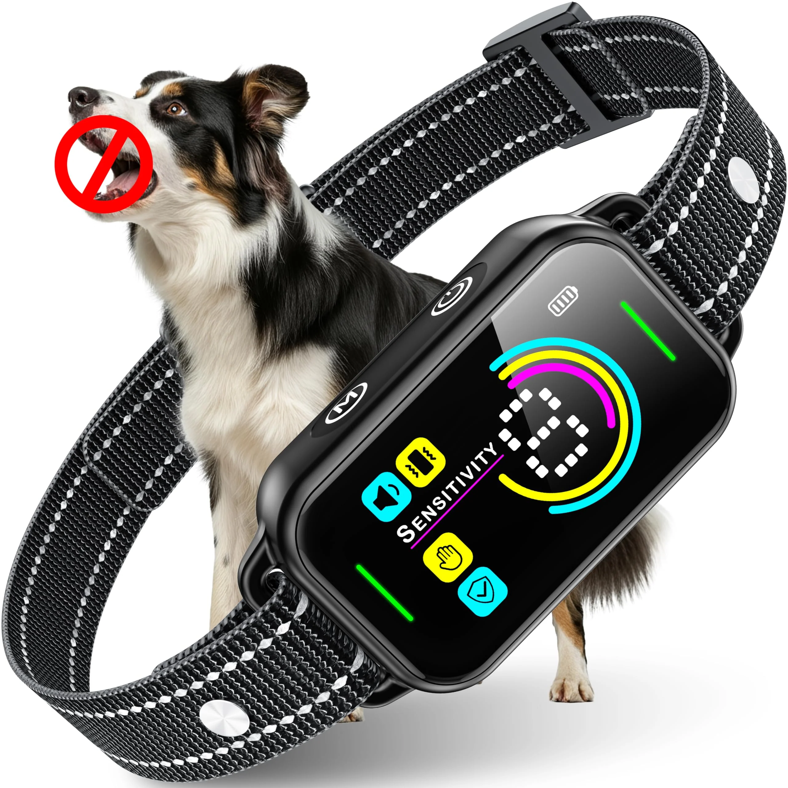 User-Friendly DINJOO Dog Bark Collar AI Training 8 Sensitivity Levels Beep Vibration Practical