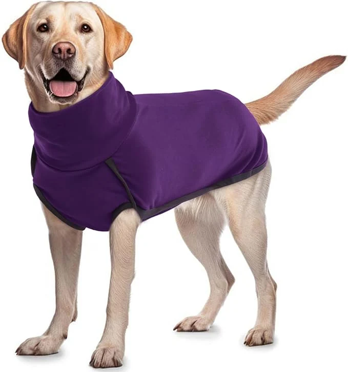 Exclusive ROZKITCH Dog Sweatshirts for Large Dogs Pet Windproof Warm Cold Weather Jacket Vest Cozy Jumpsuit Apparel Outfit Clothes for Walking Hiking Travel Sleep Purple LAbout ThisOverview Elite