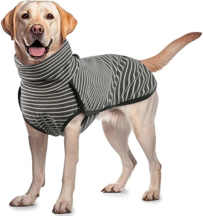 Authentic ROZKITCH Stripe Dog Winter Coat Soft Pullover Pajamas Pet Windproof Warm Cold Weather Jacket Vest Cozy Jumpsuit Apparel Outfit Clothes for Walking Hiking Travel Sleep Stripe SAbout ThisOverview Professional