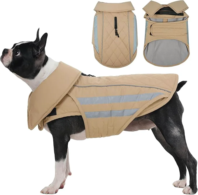 Casual IECOii Dog Coat Waterproof – Adjustable Outdoor Dogs Cold Weather Coats Reflective Winter Jacket with Cozy Fleece Lining Hunting Vest Jackets for Small Dogs Rainy Snowy Khaki Sizes MAbout ThisOverview Authentic