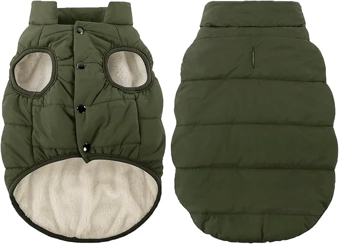 Original ASENKU Windproof Dog Winter Coat Waterproof Fleece Jacket Cold Weather Pet Apparel for Small Medium Large Dogs ArmyGreen L About ThisOverview Natural