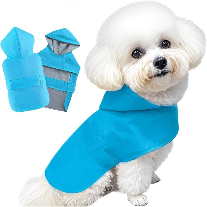 Organic Dog Raincoat Dog Rain Jacket Poncho Waterproof Snowproof Pet Rain Suit Lined Warm Lining Hooded Leash Hole Adjustable Puppy Small Medium Dogs Blue LAbout ThisOverview Next-Generation