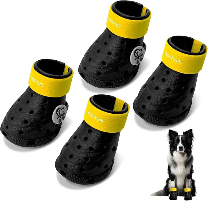 Expertly Made Dog Shoes Breathable Dog Shoe for Hot Pavement Dog Booties and Paw Protectors Non-Slip Waterproof Dog Sandals Boots Black Yellow M 2.6 x2.3” L W About ThisOverview Natural
