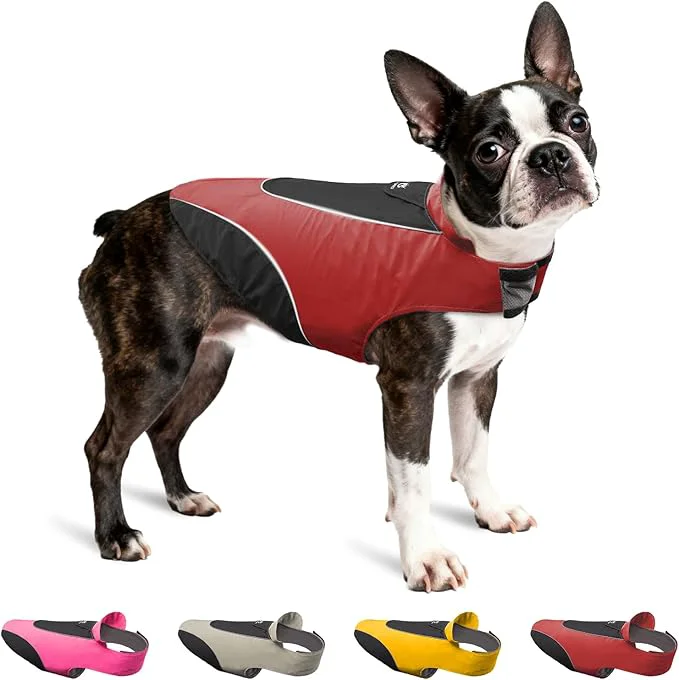 Premium Material TSPRO Premium Dog Raincoat for Small Medium Dogs Waterproof Nylon Reflective Strips Easy-On Adjustable Hook Loop Fastener Leash Hole for Outdoor Walks Red M About ThisOverview Innovative