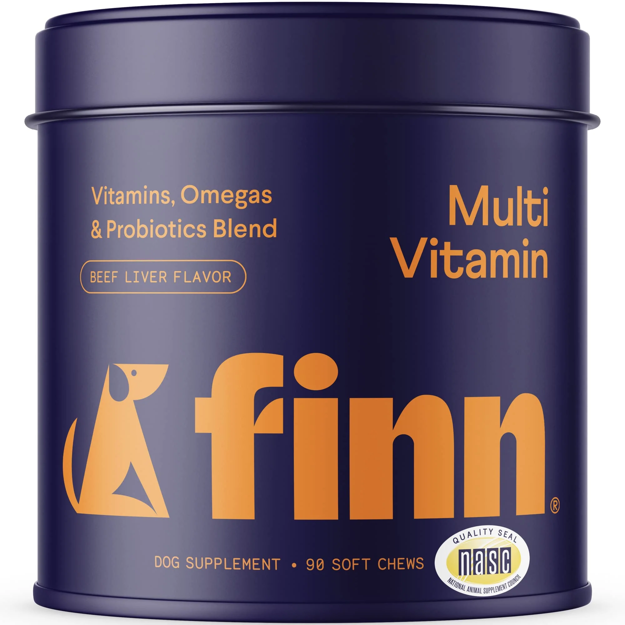 Official Finn All-in-1 Multivitamin for Dogs – Daily Probiotic Omegas 90 Soft Chews Pure