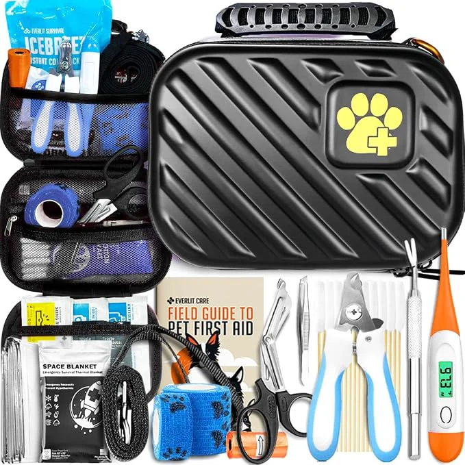 Powerful EVERLIT Pet Medic First Aid Kit 95 Pcs Vet- Medical Outdoor Crafted