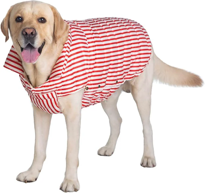 User-Friendly SPACE LION Dog Puffer Jacket Down Winter Coat Durable Outdoor Coat for Cold and Windy Conditions Lightweight Adjustable Fit Coats for Large Dogs RedStripe Size28 4XL About ThisOverview Premium