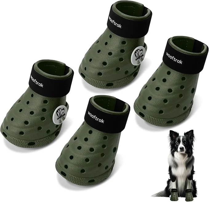 Comfortable Dog Shoes Breathable Dog Shoe for Hot Pavement Dog Booties and Paw Protectors Non-Slip Waterproof Dog Sandals Boots Green Black L 3.1 x2.5” L W About ThisOverview Practical