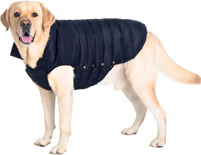 Prestigious SPACE LION Dog Puffer Jacket Down Winter Coat Durable Outdoor Coat for Cold and Windy Conditions Lightweight Adjustable Fit Coats for Large Dogs Black Size28 4XL About ThisOverview Expertly Made