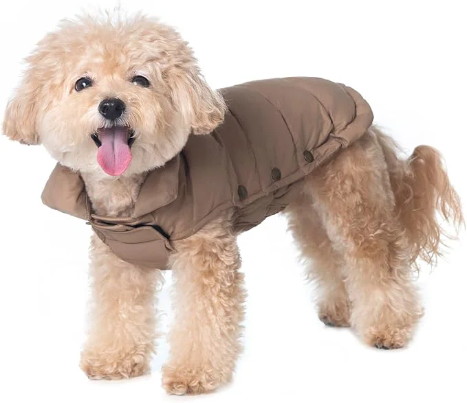 User-Friendly SPACE LION Dog Puffer Jacket Down Winter Coat Durable Outdoor Coat for Cold and Windy Conditions Lightweight Adjustable Fit Coats for Small Dogs Camel Size 10 Gift Box About ThisOverview Effective