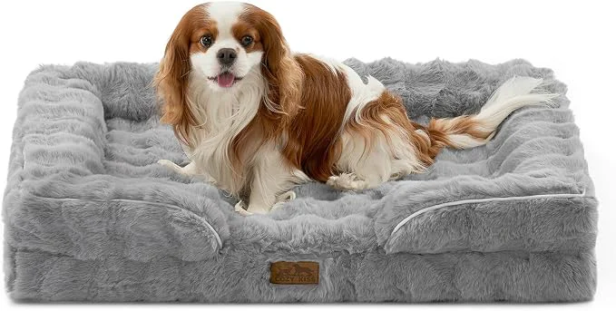 Trendy Orthopedic Dog Bed for Large Medium Size Dog Soft and Warm Faux Fur Sofa for Carefully Designed