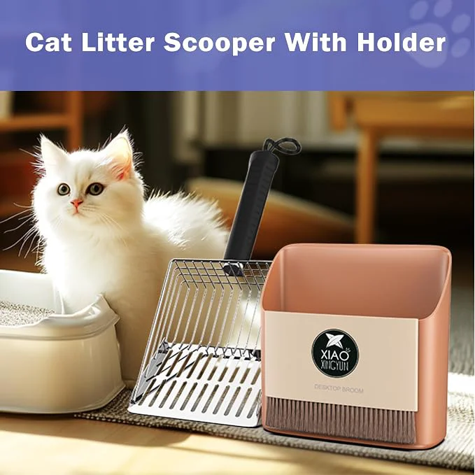 Refined Cat Litter Scooper with Holder Metal Litter Scoop Includes Portable Small Official