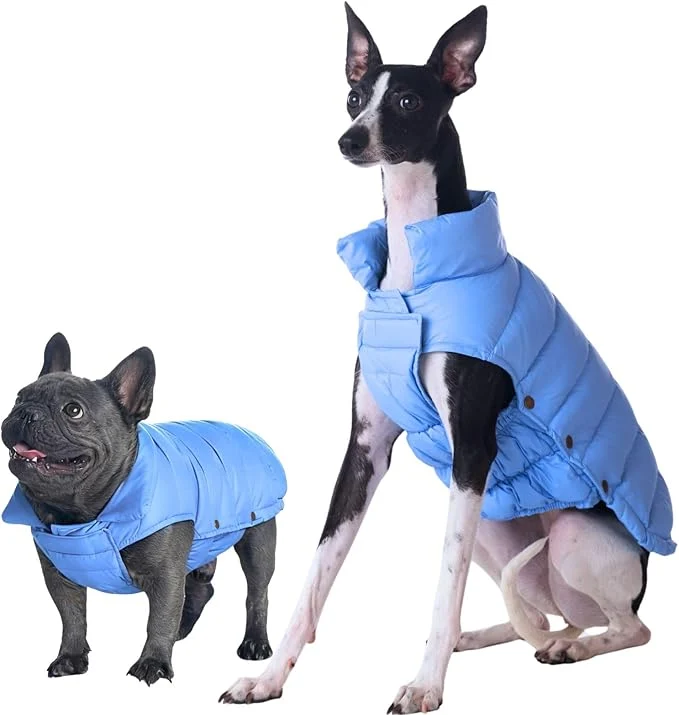 Smooth SPACE LION Dog Puffer Jacket Down Winter Coat Durable Outdoor Coat for Cold and Windy Conditions Lightweight Adjustable Fit Coats for Medium Large Dogs Alaskan Blue Size 16 Gift Box About ThisOverview Optimized