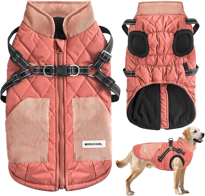 Solid Mosucoirl Warm Dog Coats Pet Clothes Waterproof Dogs Jacket Reflective Pet Outfits Winter Dog Cold Weather Coat Cozy Snow Jackets Vest for Small Medium Large Dogs Puppy DoggieAbout ThisOverview Effective