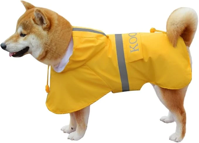 Eco-Friendly Hooded Rain Coat for Dogs for Small Sized Dogs Dog Raincoat Apparel Poncho Waterproof Dog Clothes Pet Jacket Dog Raincoats Jacket 2XL Yellow About ThisOverview Breathable