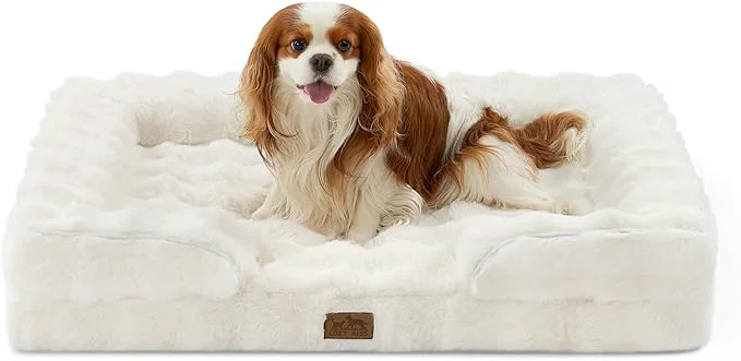 Reliable Orthopedic Dog Bed for Large Medium Size Dog Soft and Warm Faux Fur Sofa for Powerful