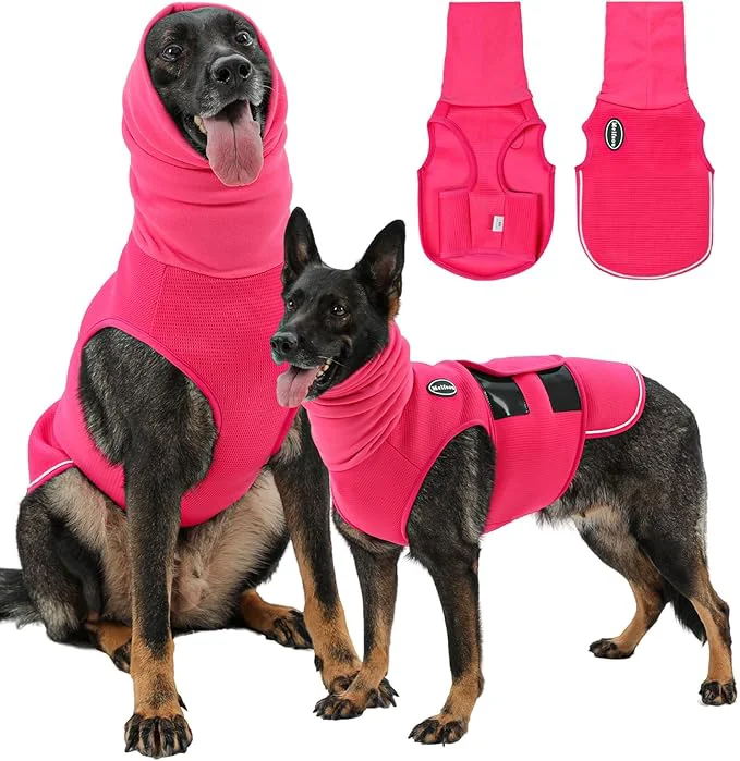 Official Dog Anxiety Vest with Hood Skin-Friendly Thunder Jacket for Dogs All-in-One Dog Calming Shirt with Hood for Thunder Fireworks Separation – Keep Pet Calm Without Medicine Rose SAbout ThisOverview Selected