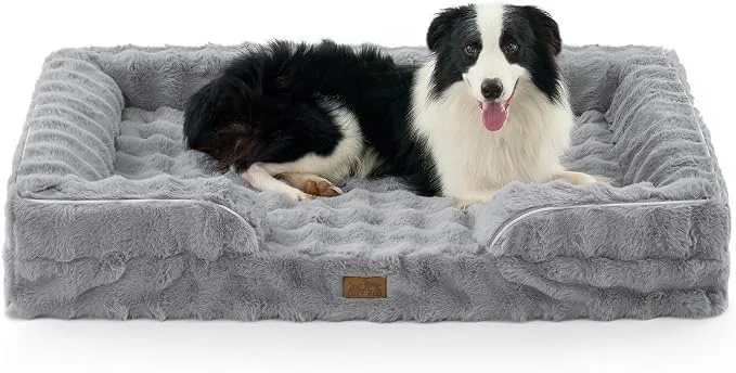 Stylish Orthopedic Dog Bed for Extra Large Dog Soft and Warm Faux Fur Sofa for Giant Eco-Friendly