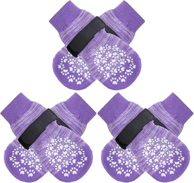 Reliable EXPAWLORER 6PCS Anti-Slip Dog Socks to Prevent Licking Paws Dog Shoes for Hot Pavement Paw Protector Traction Control on Hardwood Floor Dog Booties for Puppy Small Medium Large Senior DogsAbout ThisOverview User-Friendly