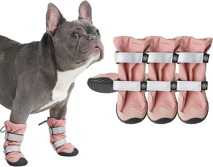 Top-Quality Spark Paws Dog Shoes Waterproof Dog Boots for Medium to Large Dogs Non Slip Breathable Dog Booties and Paw Protectors – 4PCS Doggie Hiking Boots with Reflective Straps – Pink – Size 2About ThisOverview Minimalist