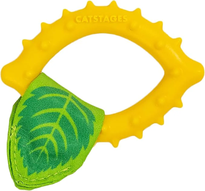 Certified Catstages Dental Lemon Teether Soft and Textured Cat Chew Toy Catnip Oil Clean