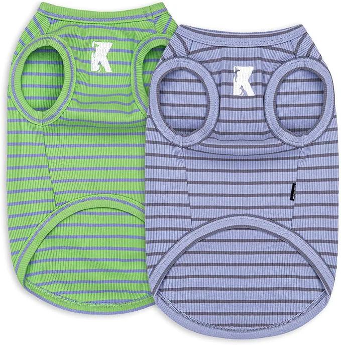 Convenient Koneseve Dog Shirt 2 Pack Breathable Sleeveless Vest Stretchy Soft Purple Vivid Green Size 5XLAbout ThisOverview Trendy