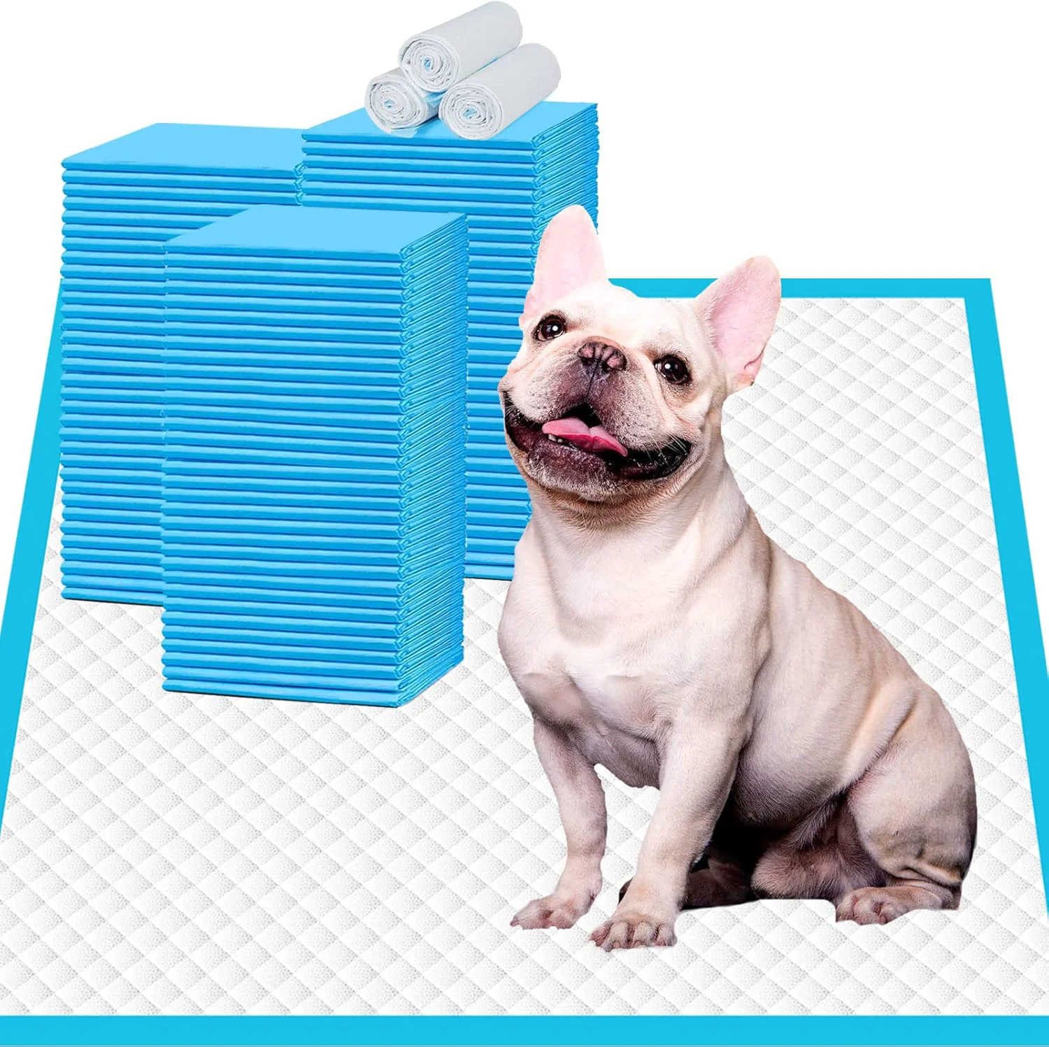 Original IMMCUTE Puppy Pee Pads 22 x23 -150 Count Dog Pee Training Pads Super Absorbent Leak-Proof Disposable Pet Piddle and Potty Pads for Puppies Dogs Doggie Cats Rabbits Reliable