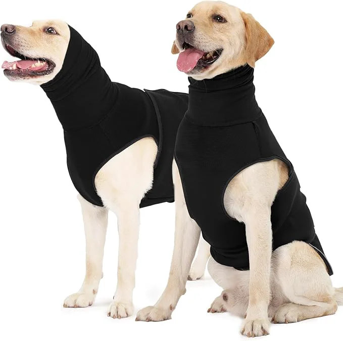 Eco-Friendly ROZKITCH Soft Dog Anxiety Jacket Breathable Calming Vest for Storms Fireworks Separation High Collar Design for Small to Large Dogs Black XSAbout ThisOverview