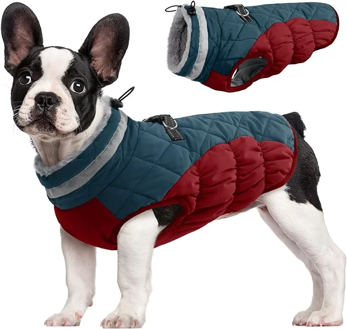World-Class FUAMEY Dog Coat for Medium Dogs Waterproof Dog Winter Jacket with Harness Built in Puppy Cold Weather Coats Reflective Pet Vest with Zipper Warm Fleece Dogs Snowsuit Windproof Dark Blue MAbout ThisOverview Carefully Designed
