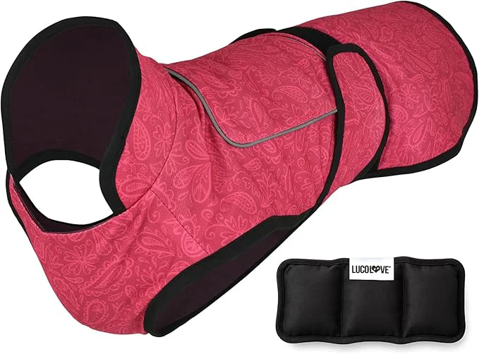 Environmentally Friendly Dog Cooling Vest with Ice Pack – 2-Layer Evaporative Cooling Jacket with High Collar UV Protection Size-Matched Ice Pack – Cooling Vest for Dogs for Hot Weather Pink Floral X-Small About ThisOverview Pure