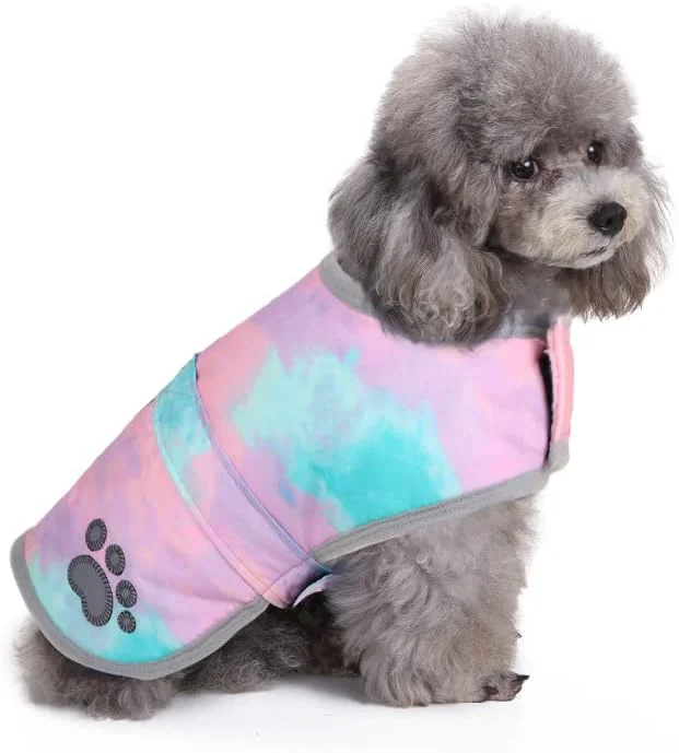 Unique Queenmore Dog Winter Coat Cold Weather Fleece Jacket for Dogs Waterproof Reflective Reversible for Small Medium and Large Dogs Tie-Dye L About ThisOverview Classic